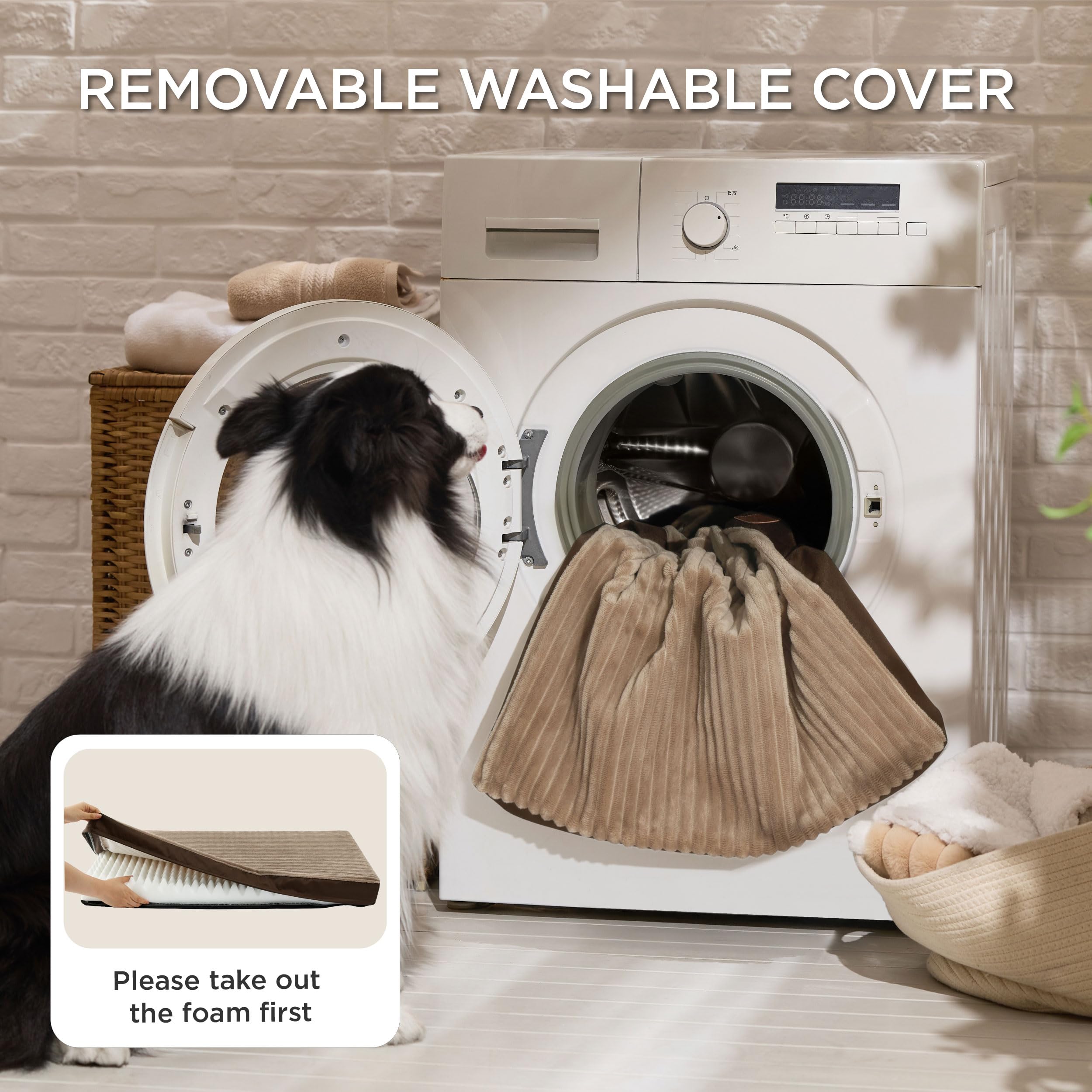 Bedsure dog bed medium machine-wash friendly cover for quick cleanup after adventures