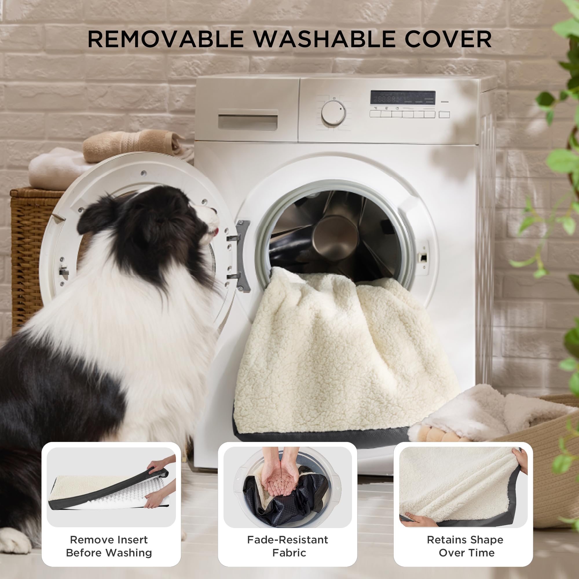 Bedsure dog bed medium OEKO-TEX fabric for skin-friendly comfort