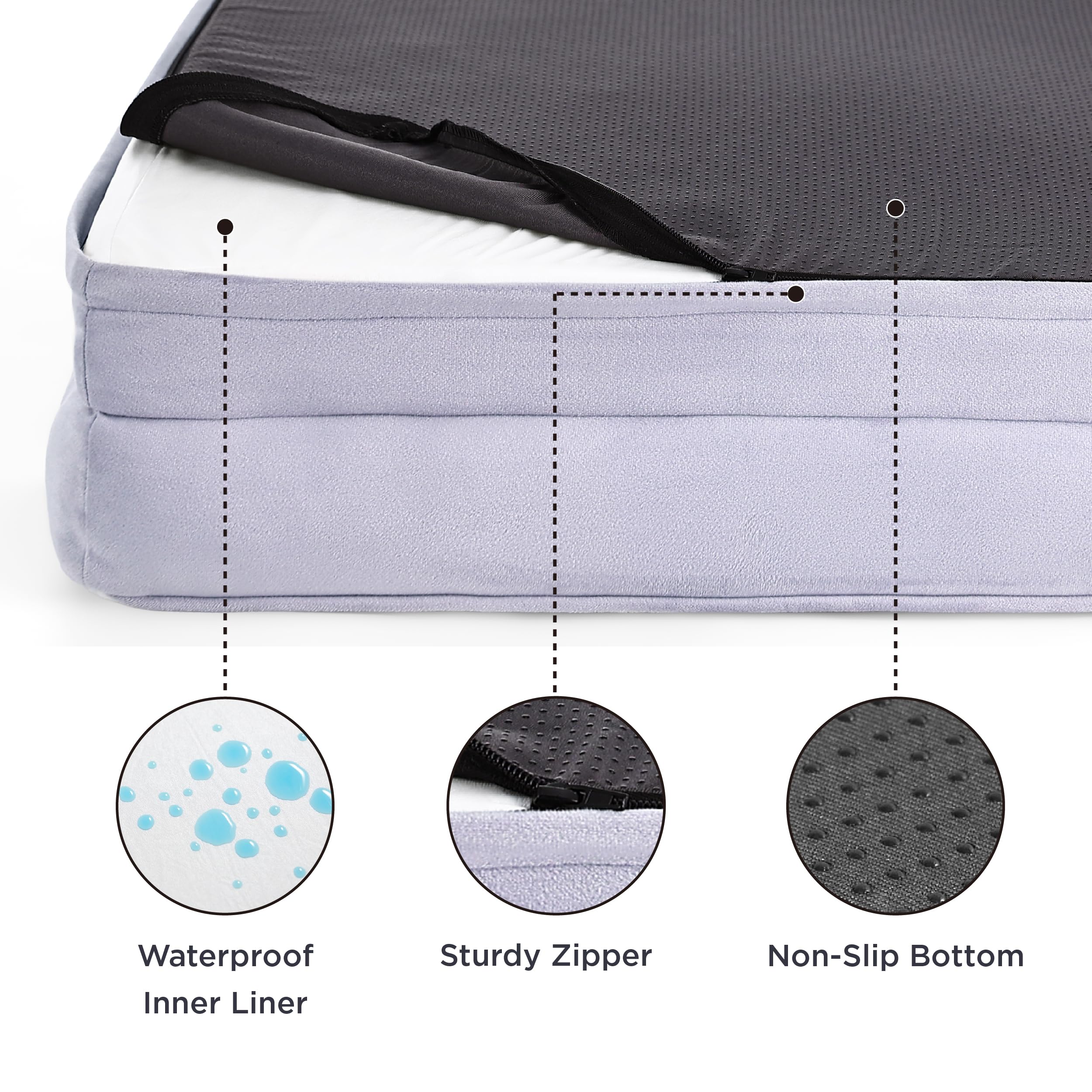 Bedsure non-skid bottom keeps bed stable on slick floors