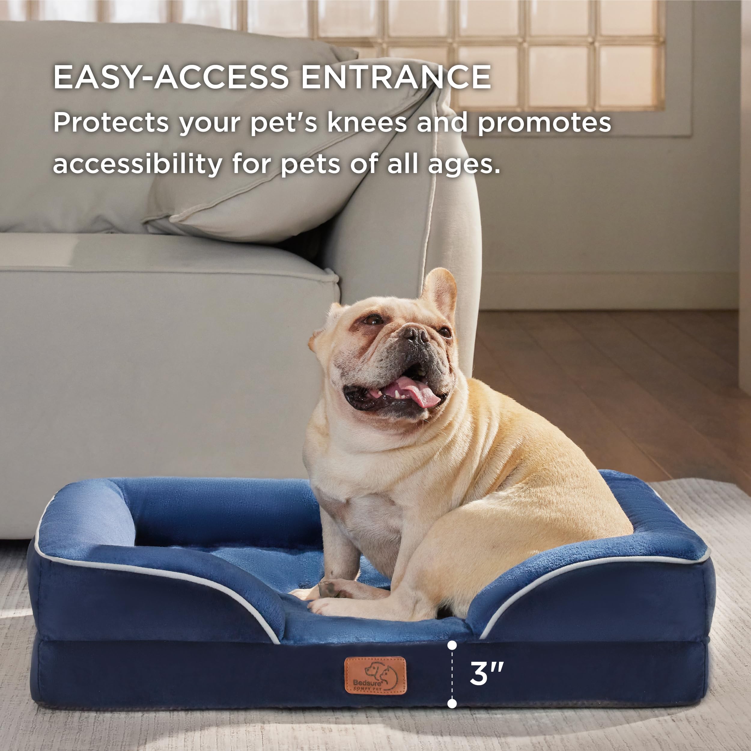 Bedsure non-slip bottom reduces slips on slick floors
