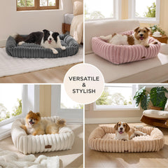 Bedsure dog bed removable cover cream demonstrates easy machine-wash maintenance.