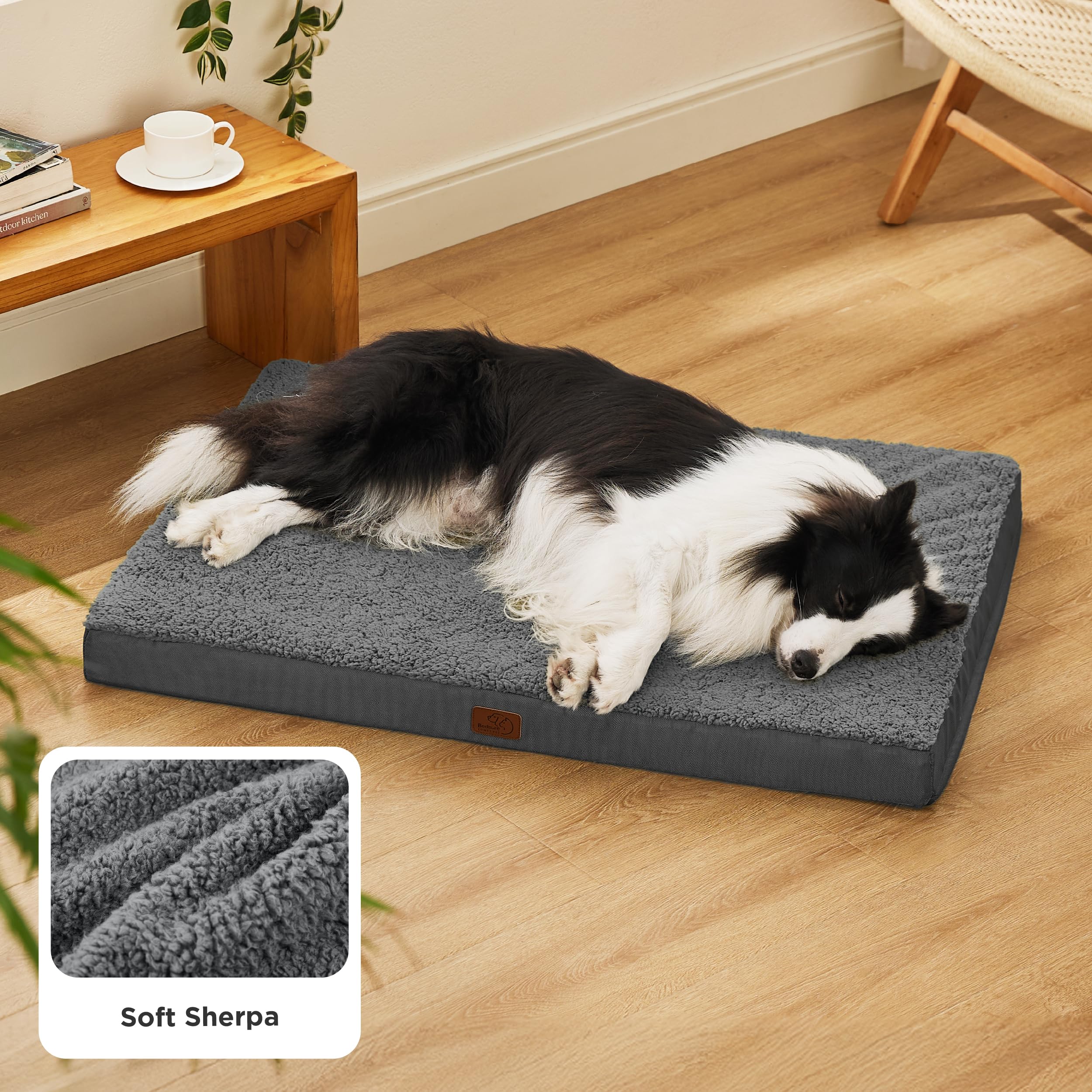 Bedsure dog bed removable cover showcased for machine washing and easy care.