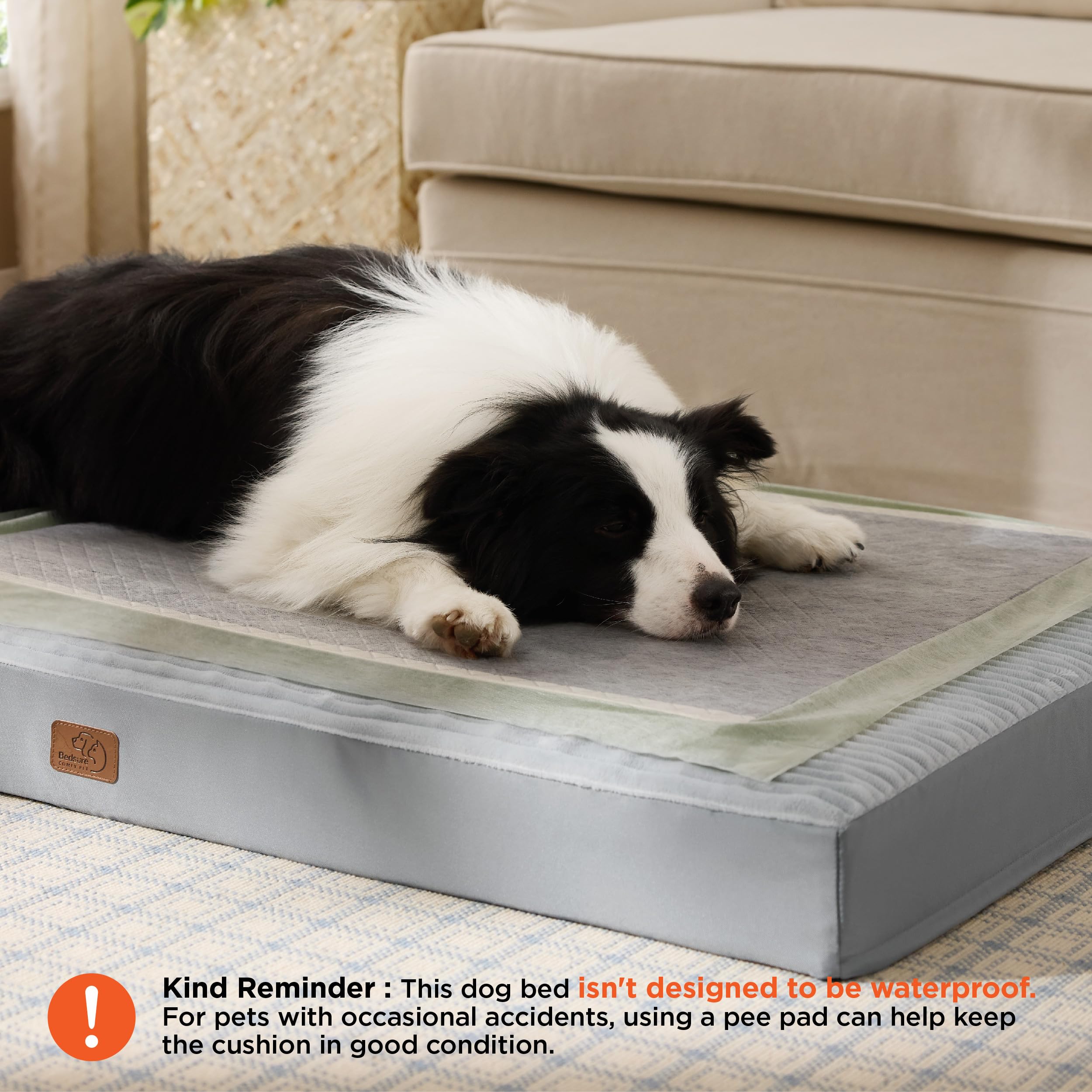 Bedsure dog bed removable cover for easy cleaning and maintenance.