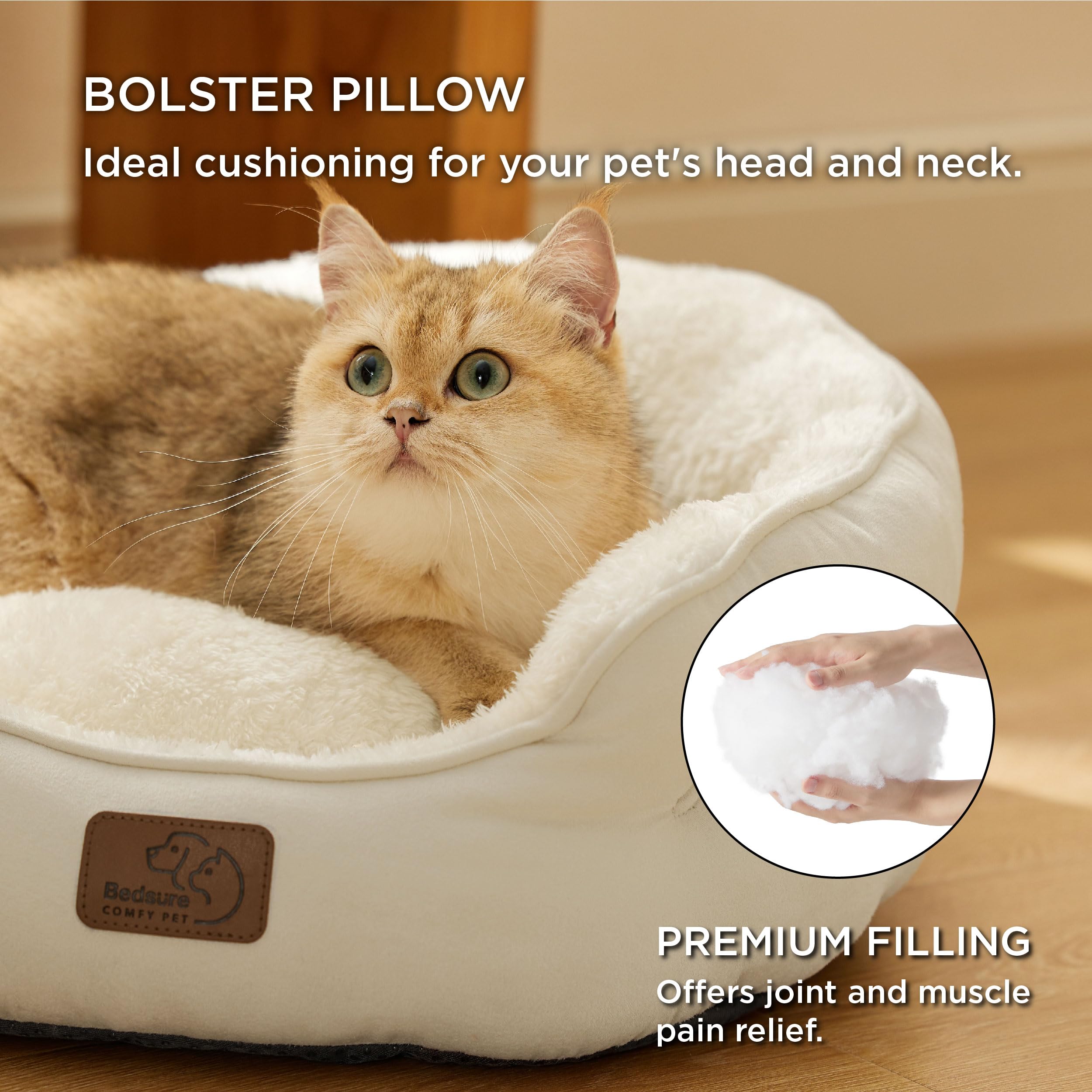 Bedsure round bolster design provides secure head and neck support for restful lounging.