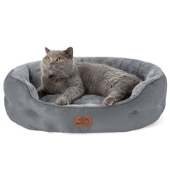 Bedsure dog bed round sherpa soft provides cozy lounging for small dogs.