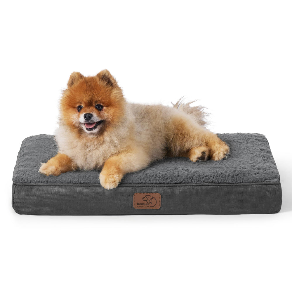 Bedsure dog bed with small egg crate foam supports joints for restful sleep.