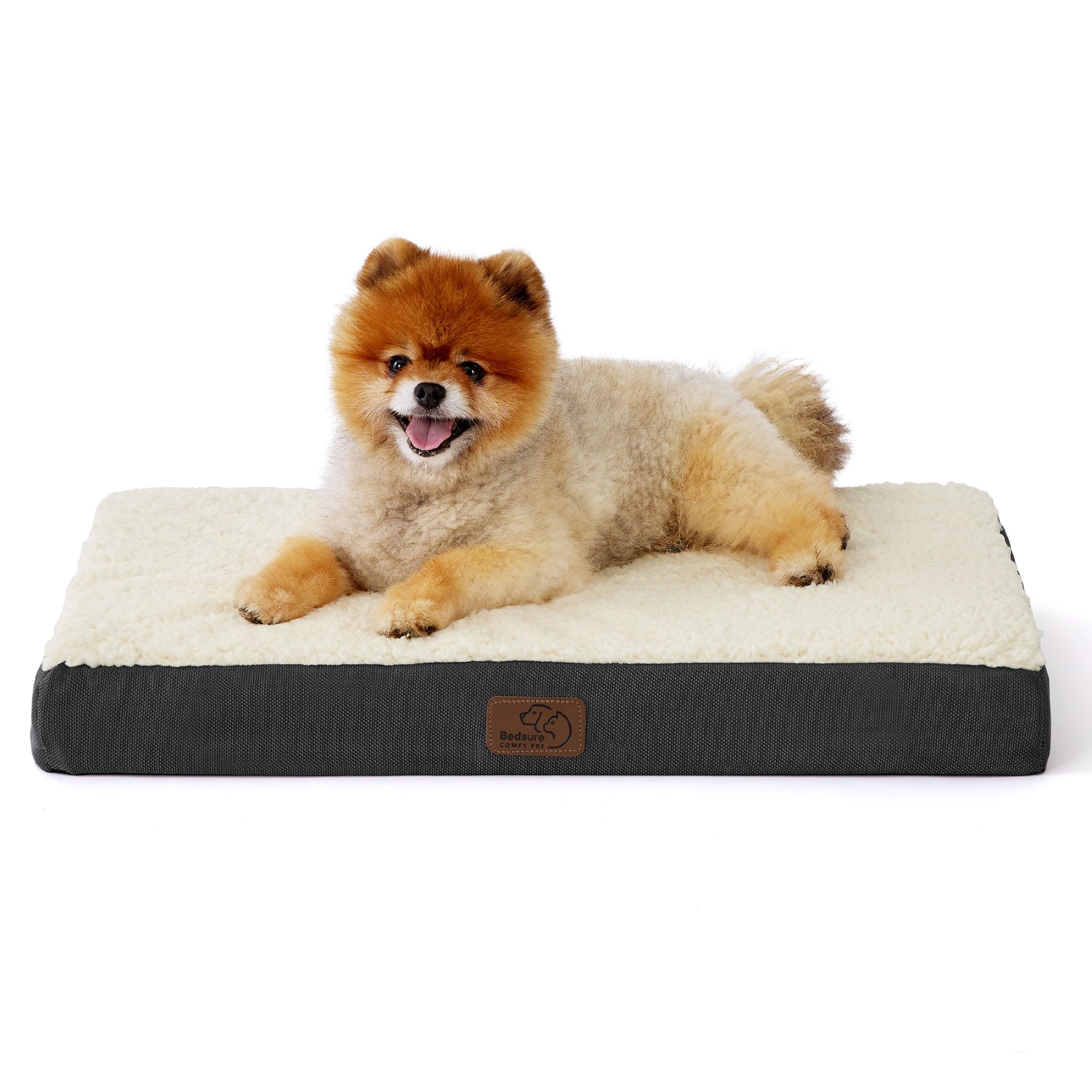 Bedsure dog bed small with egg crate foam promotes joint relief and cozy rest.
