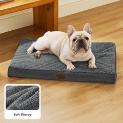 Bedsure dog bed soft sherpa fabric shows plush, skin-friendly comfort.