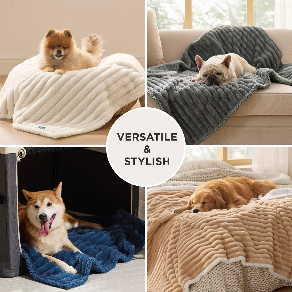 Bedsure dog-blanket-double-sided-textures offers versatile styling with two faces.