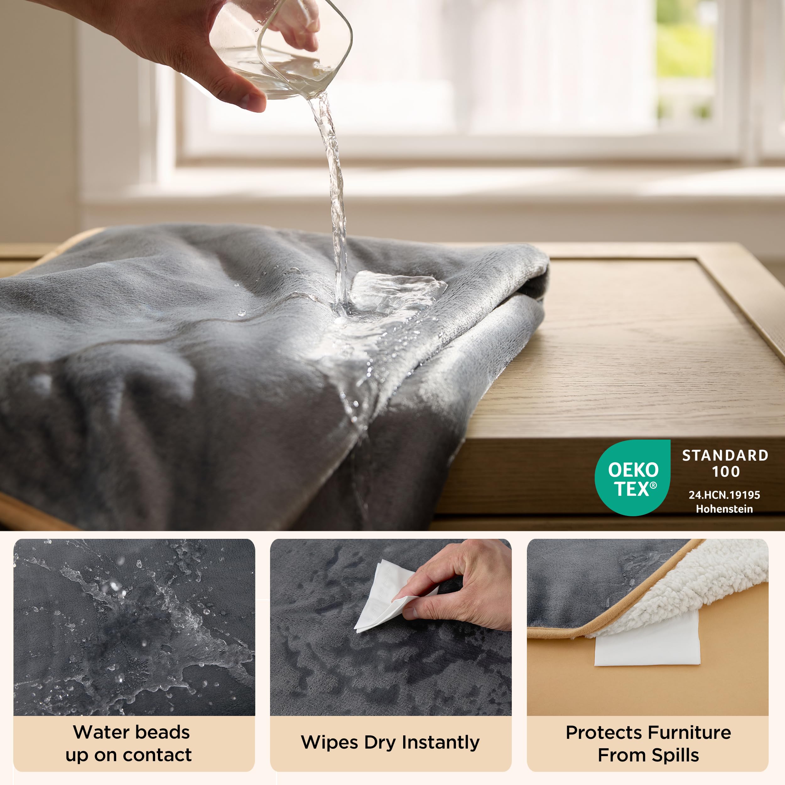 Bedsure dog blanket waterproof couch protector blocks spills from furniture.