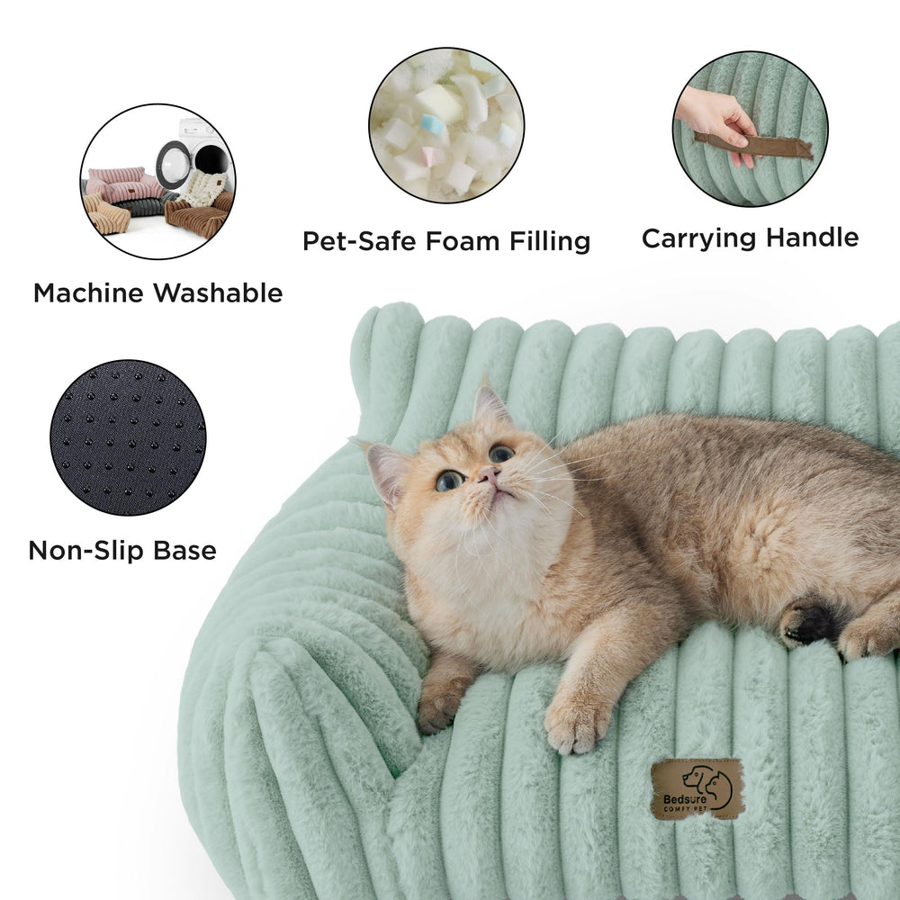 Bedsure Dog Couch anti-slip bottom keeps pets secure during rest.