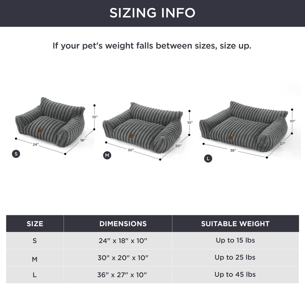 Bedsure dog couch foam filling balanced support for pets of all sizes.