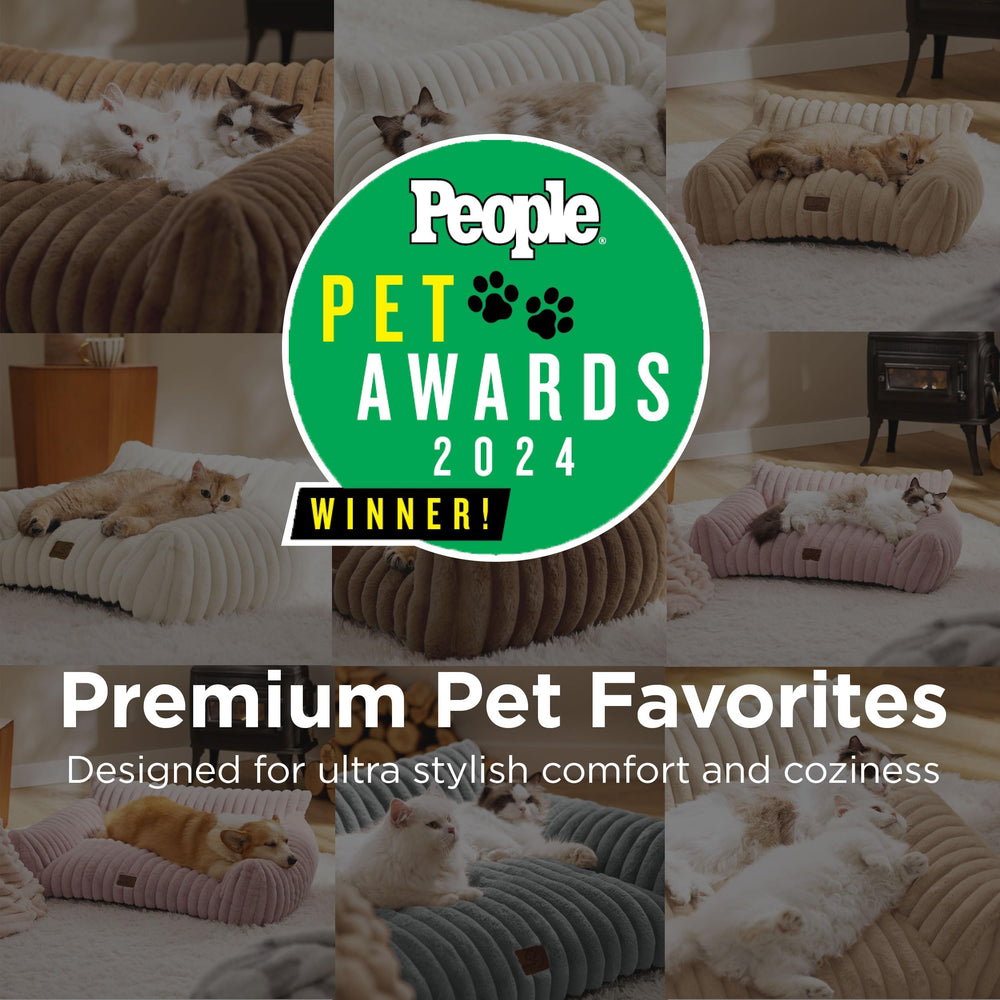 Bedsure dog couch side profile highlighting plush back support for extended lounging.