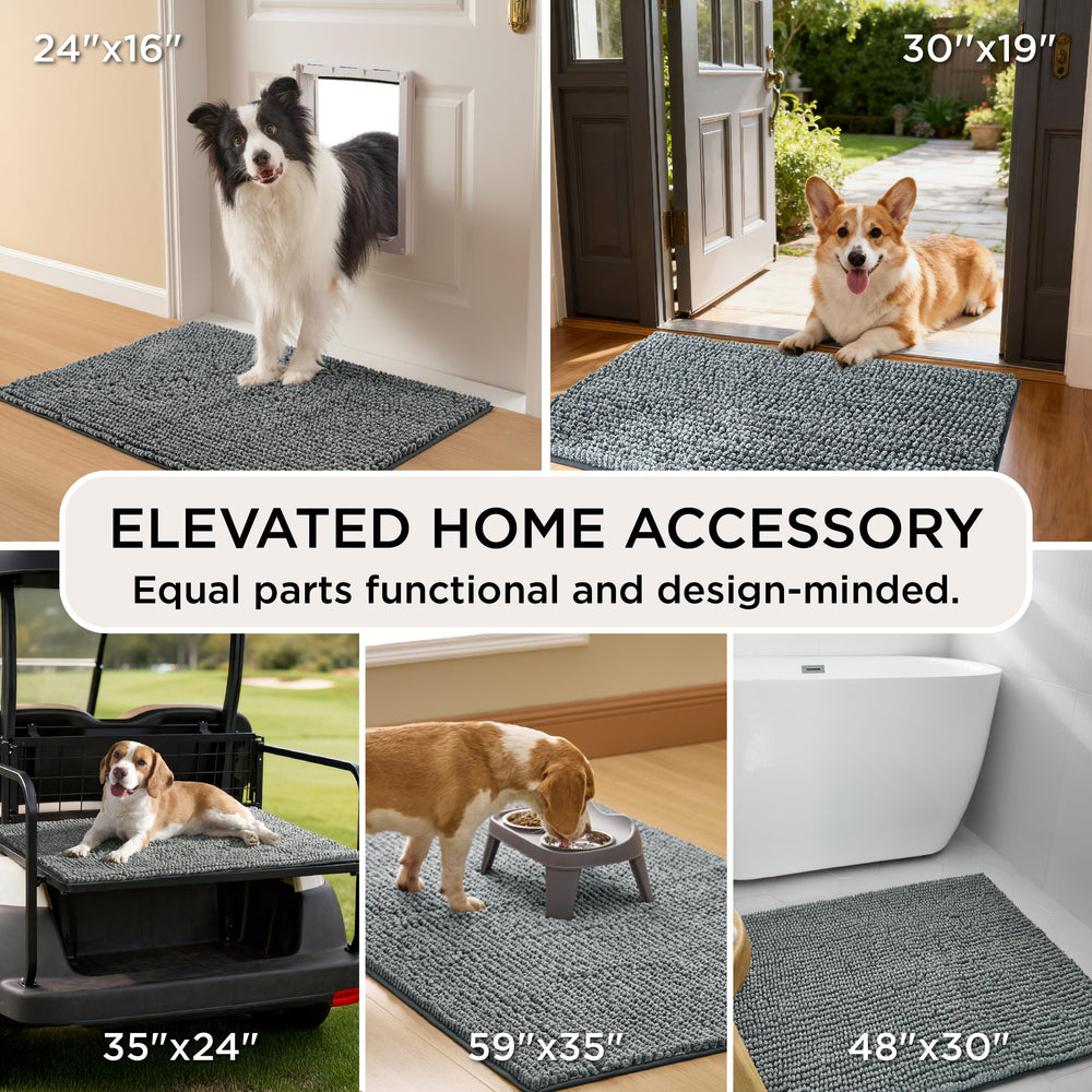 Bedsure dog door mat gray melange design complements modern entryways.