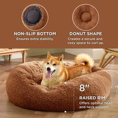 Bedsure donut bed anti-slip base keeps the bed secure on floors.