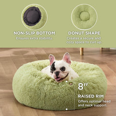 Bedsure donut bed green 23in anti-slip base keeps bed in place