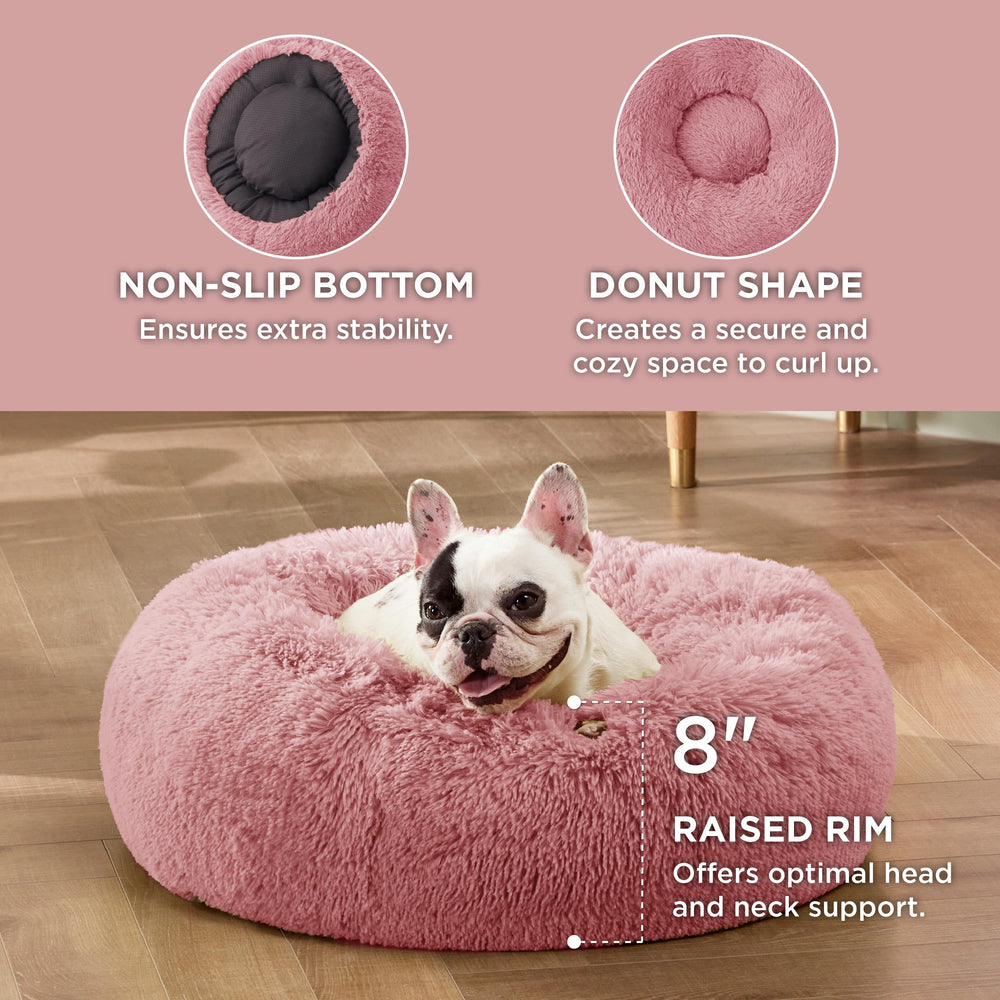 Bedsure donut bed plush faux fur surface highlights ultra-soft comfort for naps