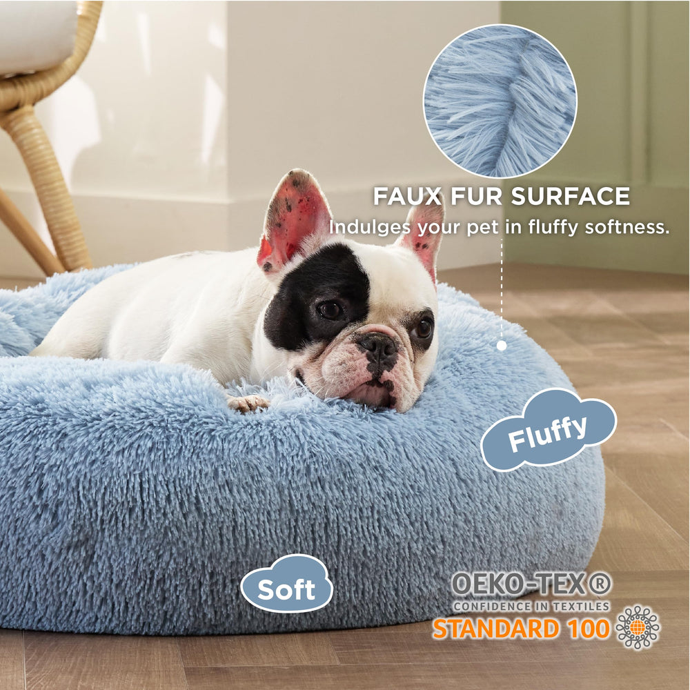 Bedsure donut bed with raised-edge-support for head and neck comfort during sleep.