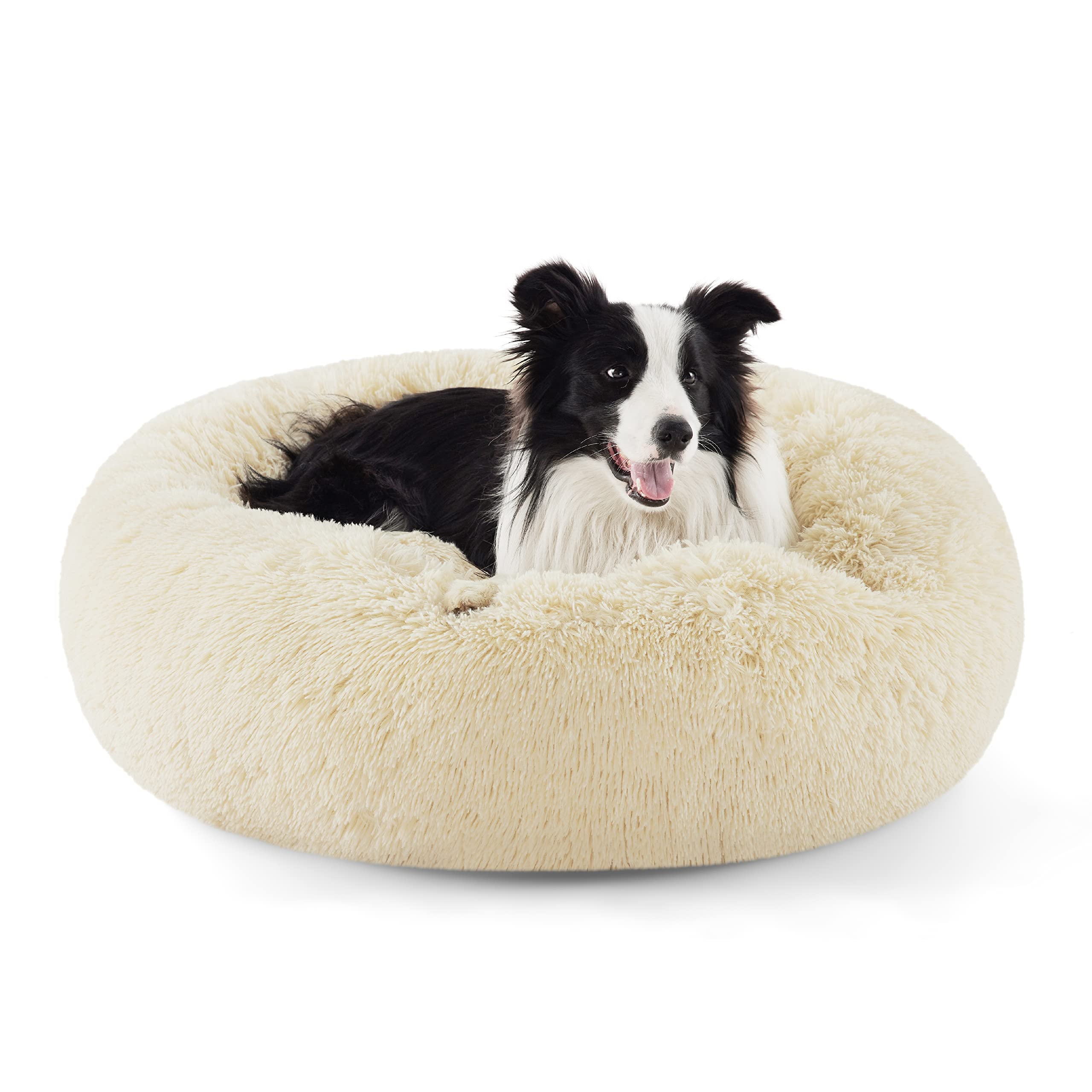 Bedsure donut dog bed large donut shape provides cozy curl-up comfort