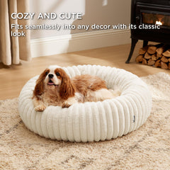 Bedsure Donut Medium Dog Bed faux fur texture feels warm and cozy