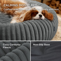 Bedsure Donut small dog bed close-up illustrating soft faux fur texture