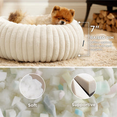 Bedsure donut dog bed top view showing round shape for curling up