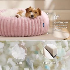 Bedsure Donut Small Dog Bed side view highlighting raised rim for head and neck support