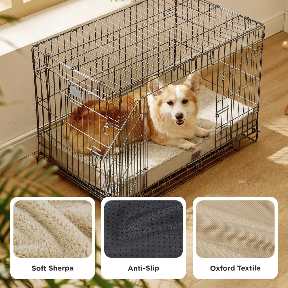 Bedsure egg crate foam layer contours to a dog's body for even support
