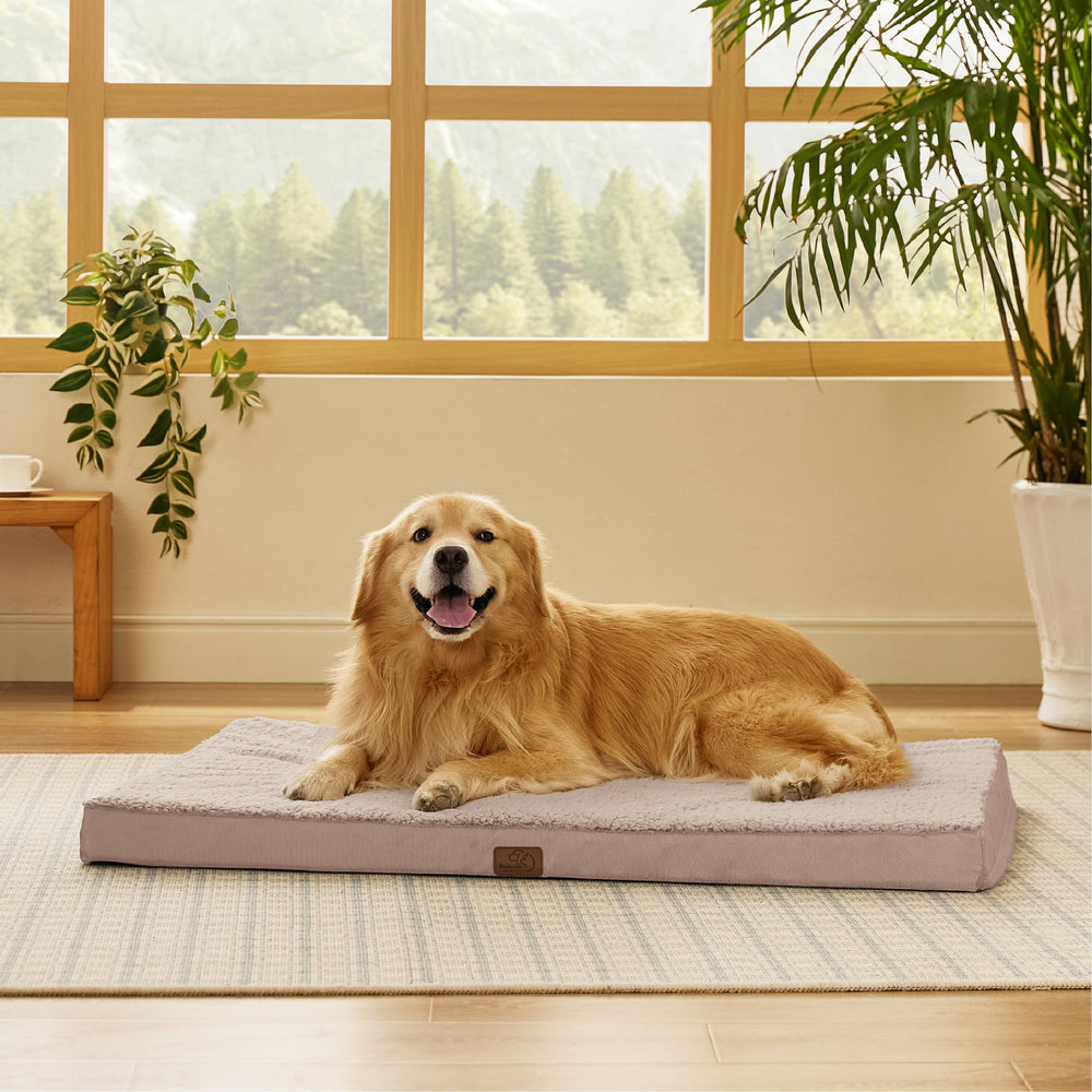 Bedsure extralarge dog bed with egg crate foam provides joint support for restful sleep.