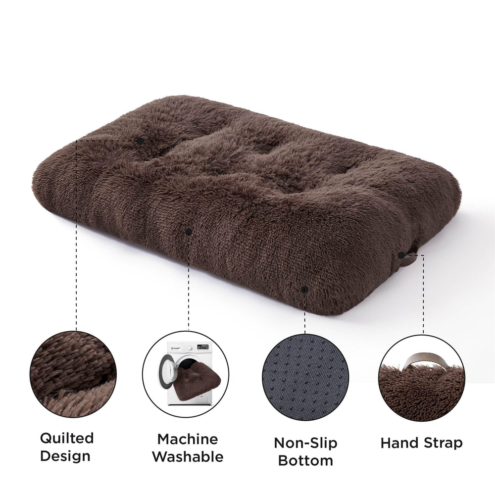 Bedsure faux fur dog bed packaging hints premium look and easy care.