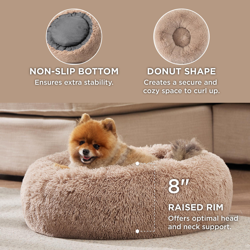 Bedsure faux fur outer fabric camel plush and cozy for lounging.
