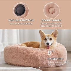 Bedsure pink fluffy faux-fur close-up for luxurious pet lounging