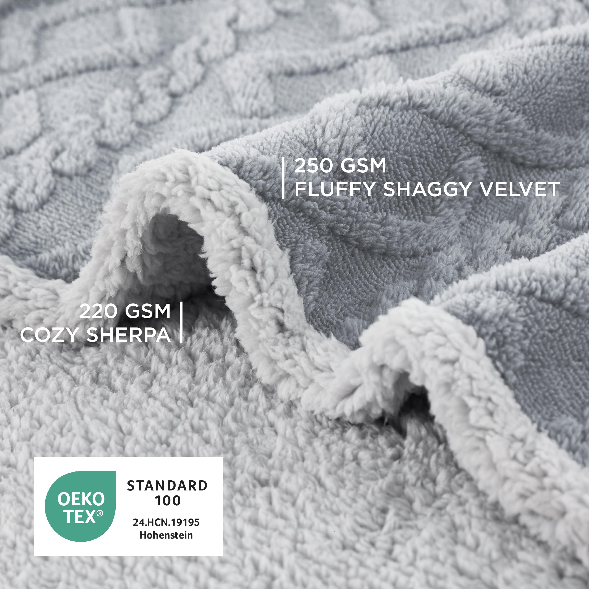 Bedsure fluffy velvet layer adds soft texture while shielding furniture.