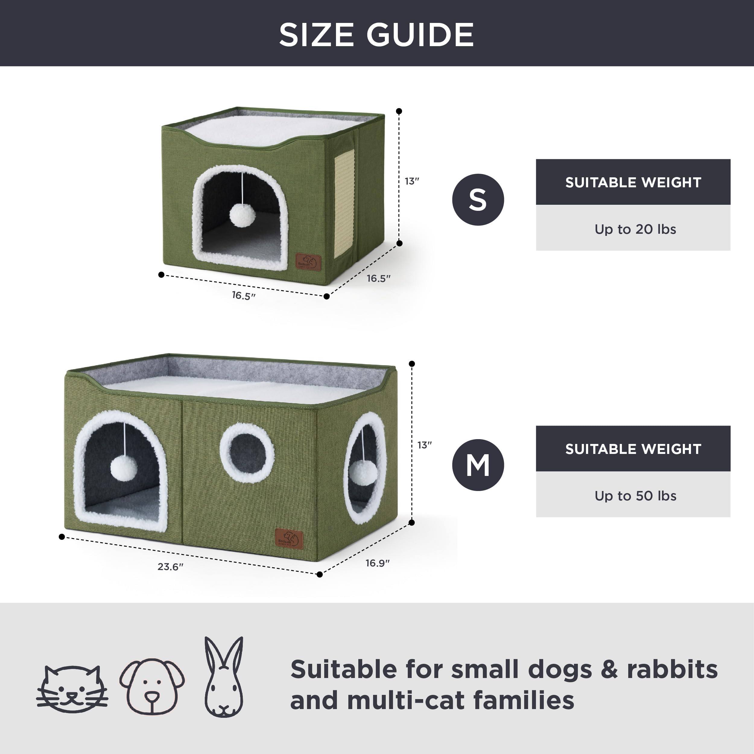 Bedsure foldable cat house ready for quick setup and storage.