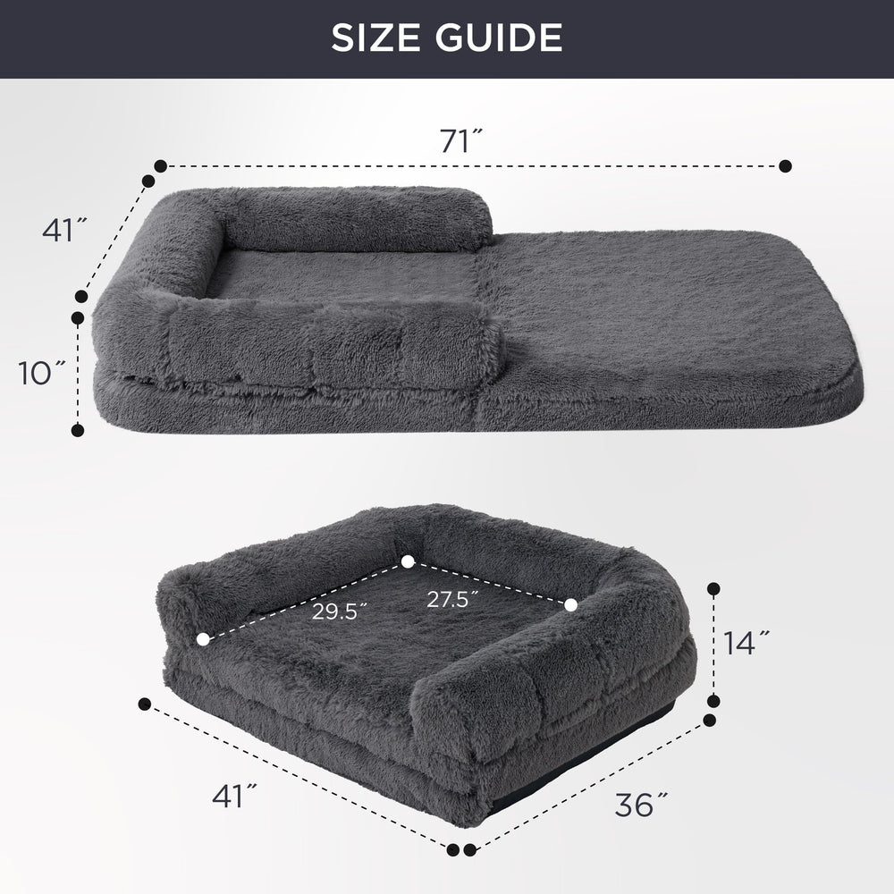 Bedsure foldable human dog bed removable-zipper-cover is machine-washable for easy upkeep.