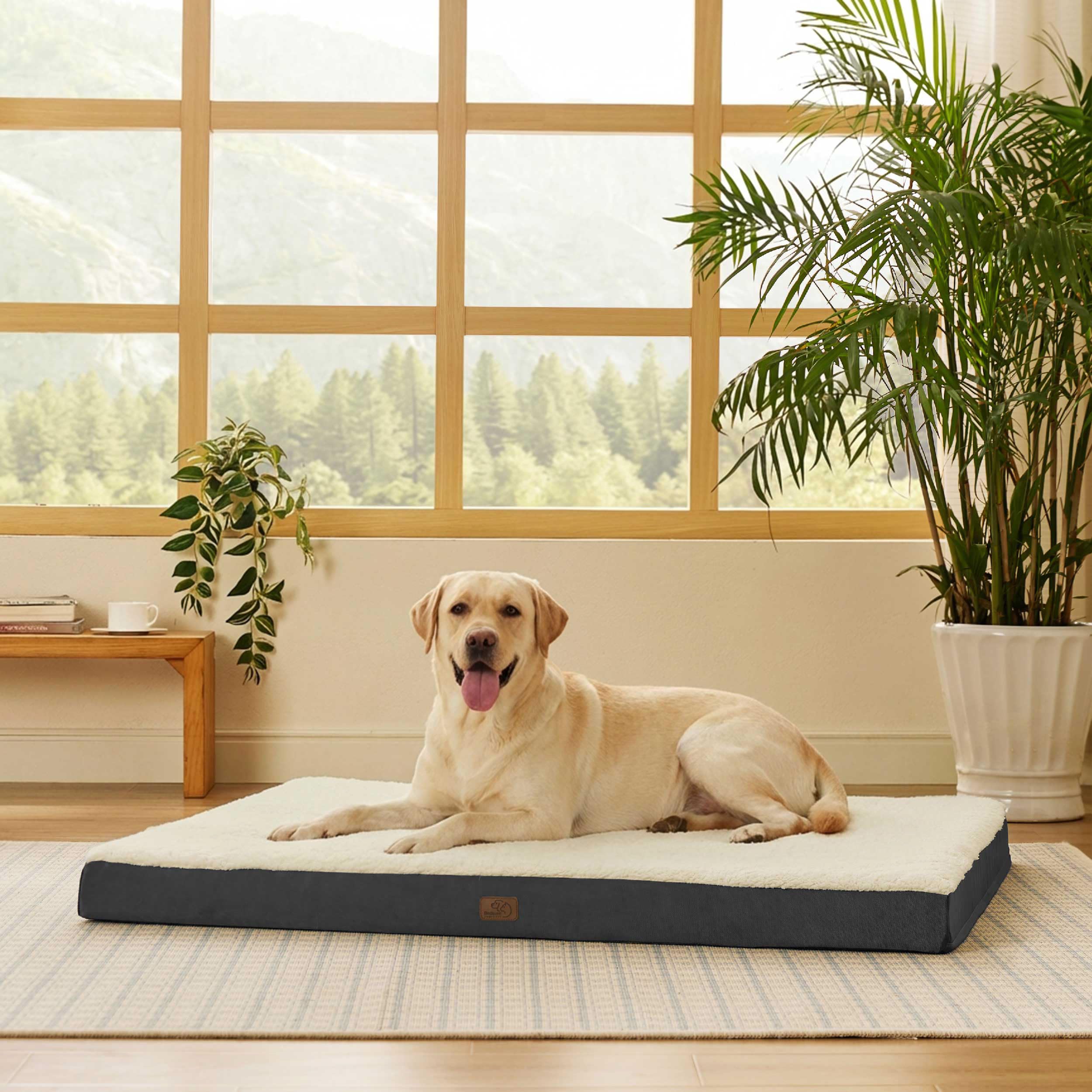 Bedsure giant dog bed 53x36 with egg crate foam for joint-friendly support