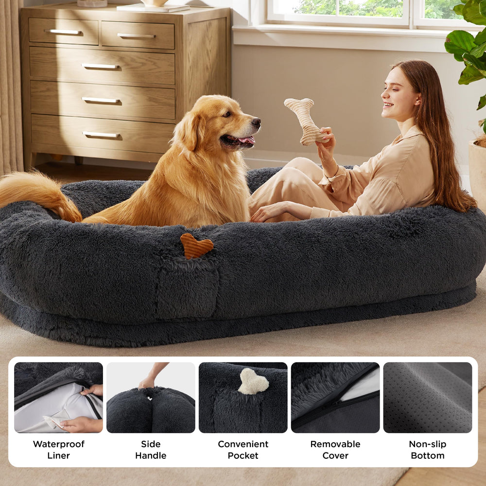 Bedsure Human Dog Bed in living room setup for relaxing sessions