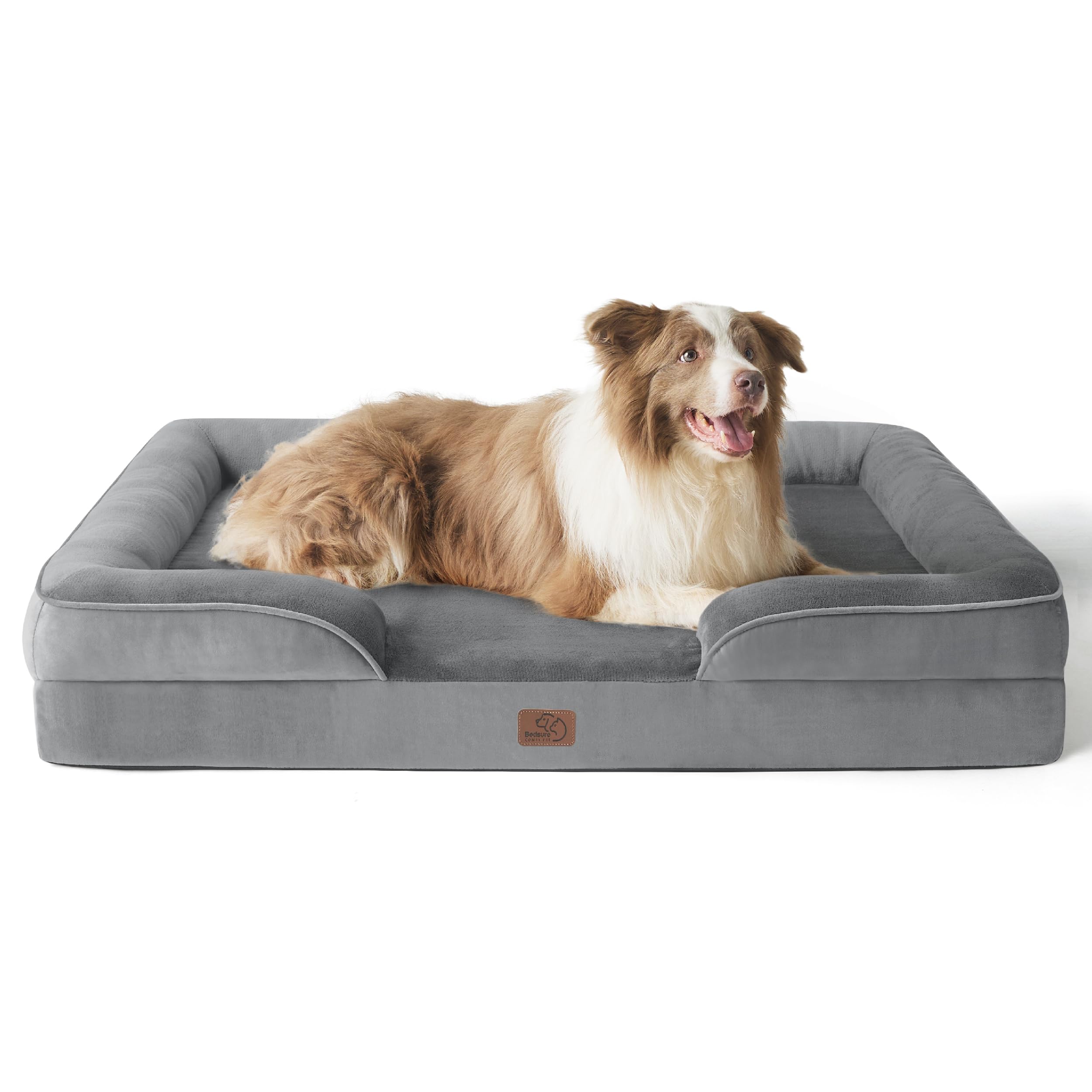 Bedsure L Plus orthopedic dog bed 38-inch waterproof cover supports joints.