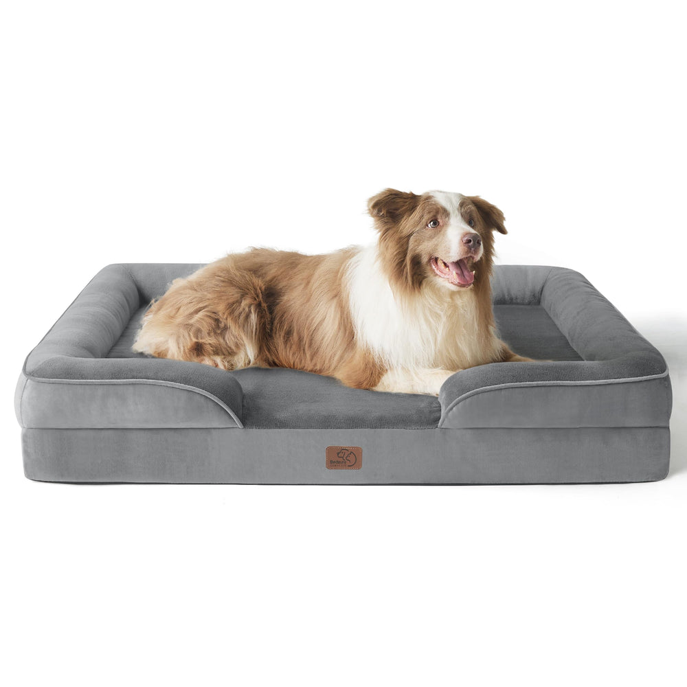 Bedsure L Plus orthopedic dog bed 38-inch waterproof cover supports joints.