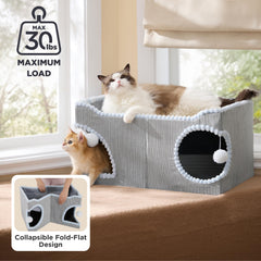Bedsure large cat bed indoor foldable-hideaway provides portable privacy and play.