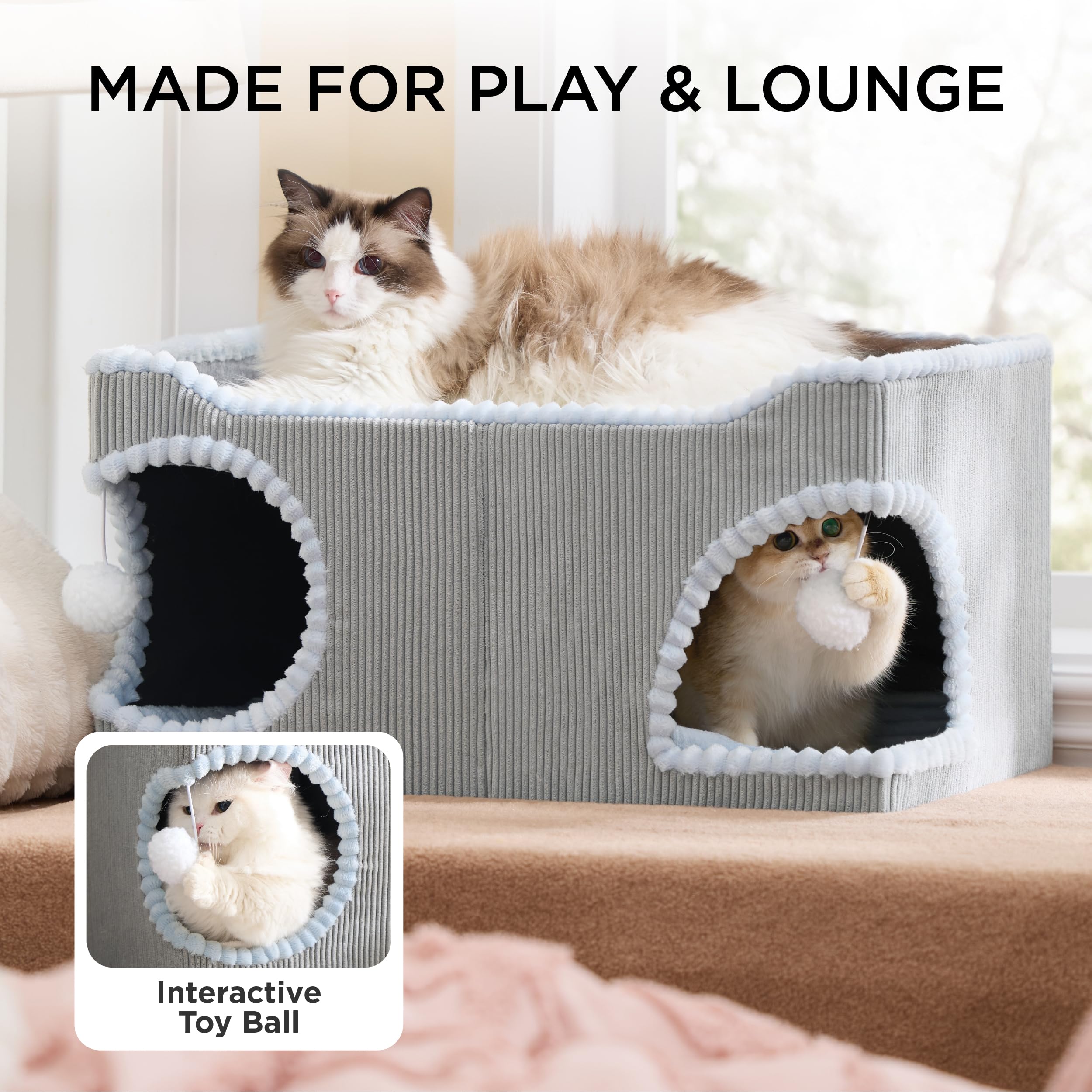 Bedsure large cat bed indoor perch-window-watching invites cats to observe.