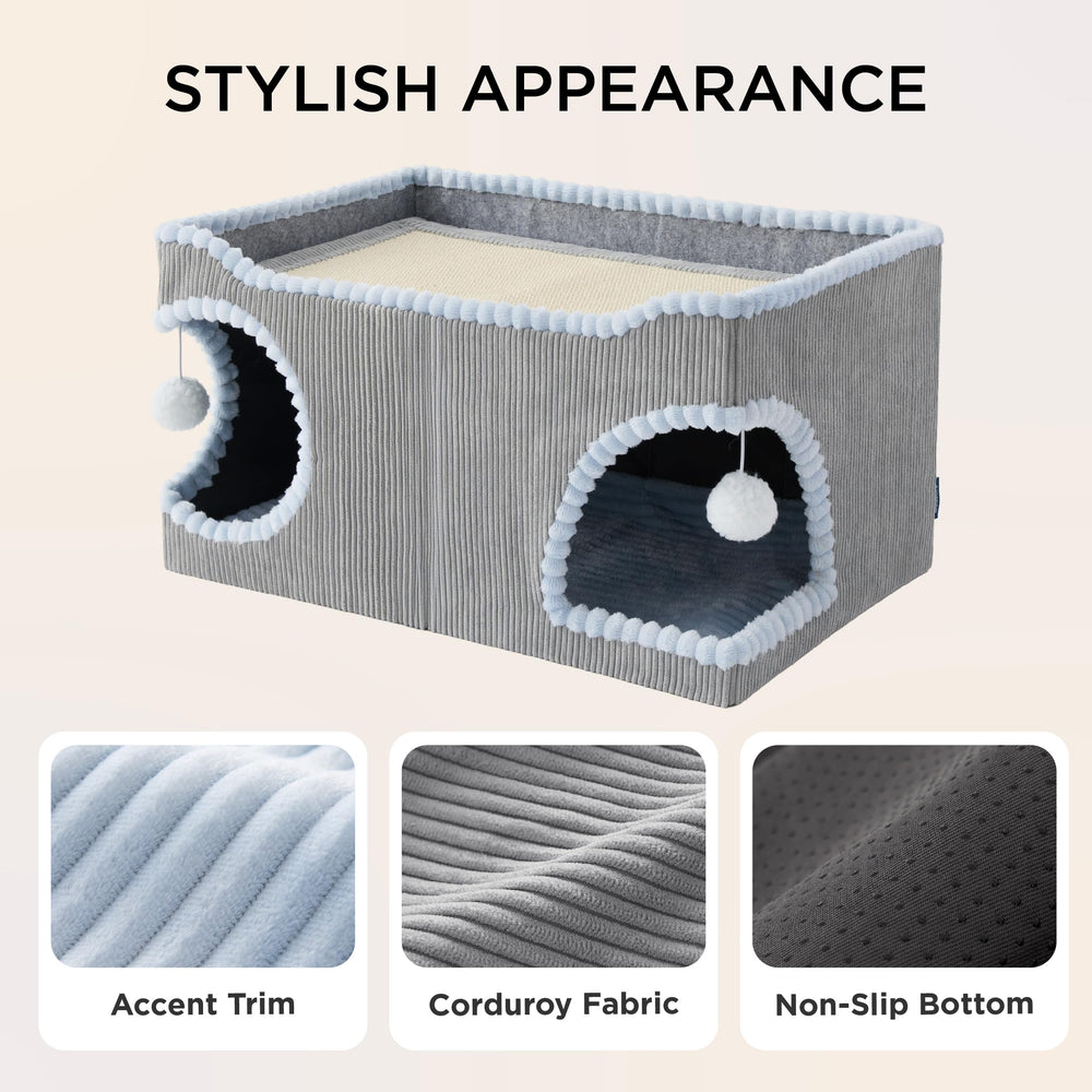 Bedsure large cat bed indoor removable-cushion is machine washable for easy cleaning.