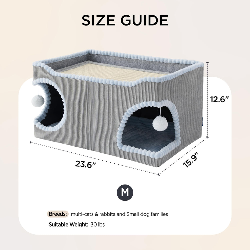 Bedsure large cat bed indoor-sisal-pad offers textured scratching and exercise.