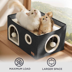Bedsure large cat bed tunnel entrance supports playful exploration and access.