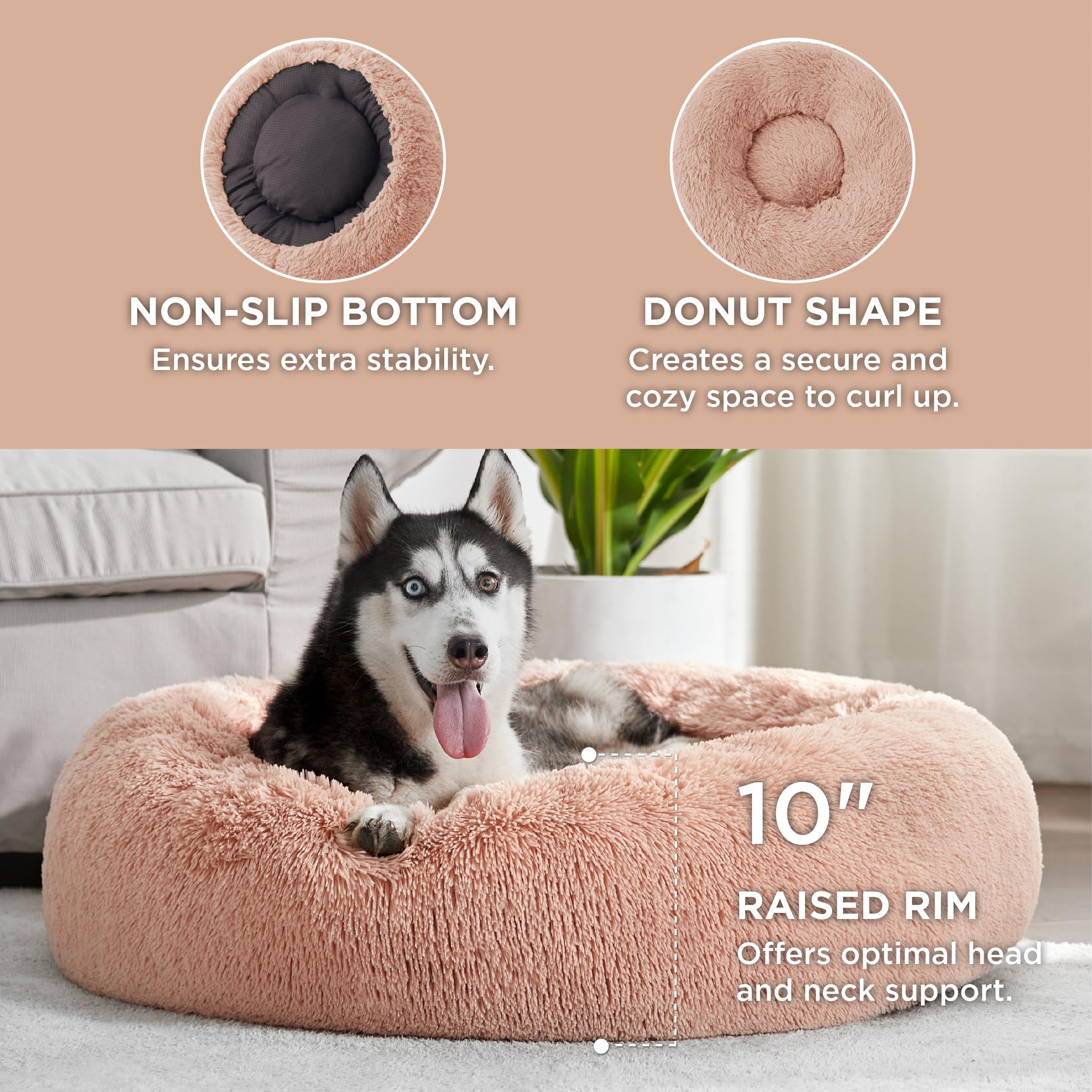 Bedsure large dog bed 36in supports up to 80 lbs for comfy resting.
