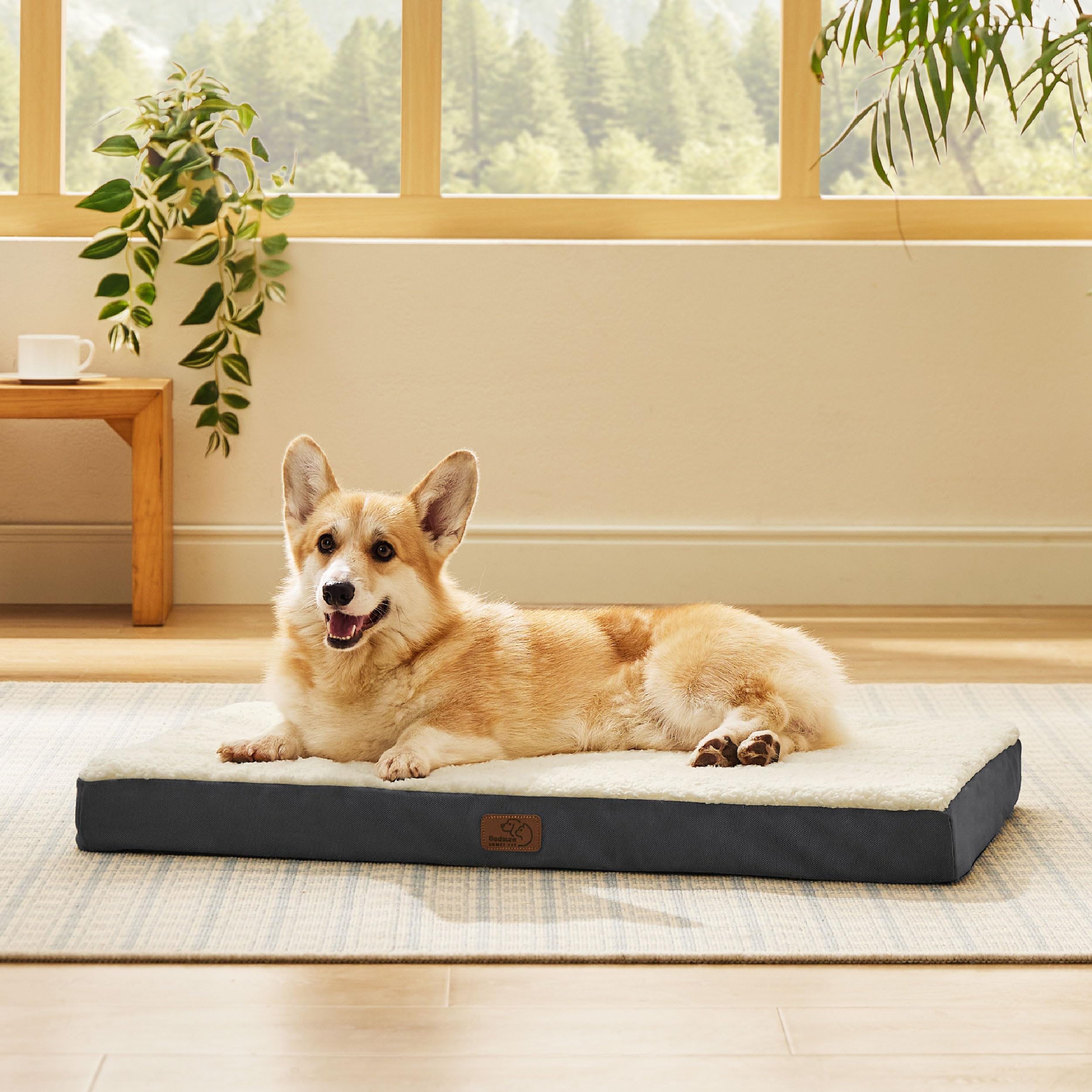Bedsure large dog bed crate cover; easy-to-clean design.