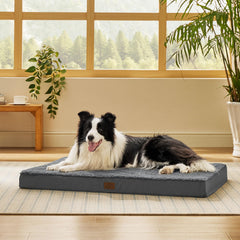 Bedsure large dog bed with egg crate foam provides joint-friendly support for naps.