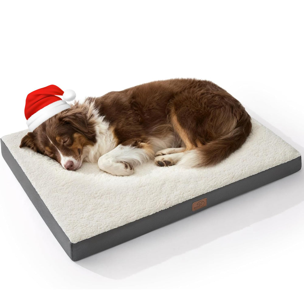 Bedsure dog bed large flat with egg-crate foam supports joints for restful sleep
