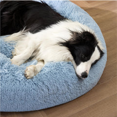 Bedsure light blue donut bed plush fabric creates cozy retreat