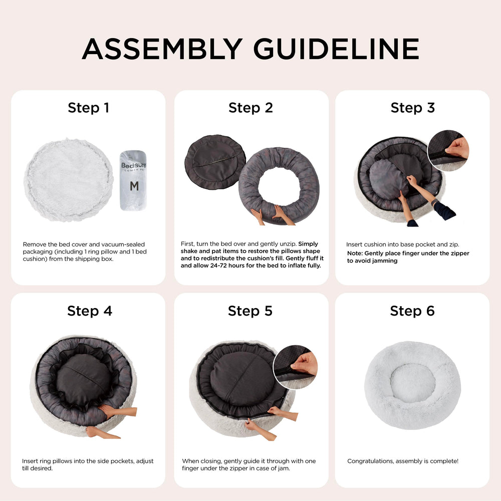 Bedsure machine-washable donut bed cover removable for easy cleaning.